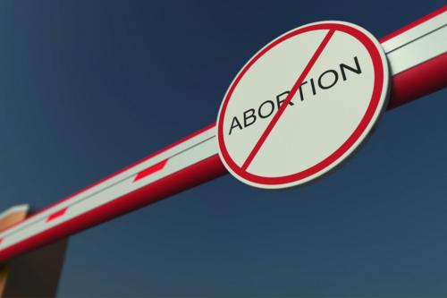 Abortion sign crossed out