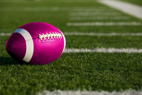 Pink Football on Football Field